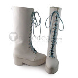 High Shaft White Lolita Boots