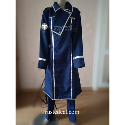 FullMetal Alchemist Fuhrer King Bradley Blue Uniform Cosplay Costume