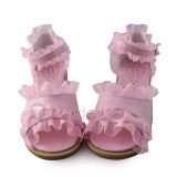 Open Toe Pink Trim Beautiful Girls Sandals