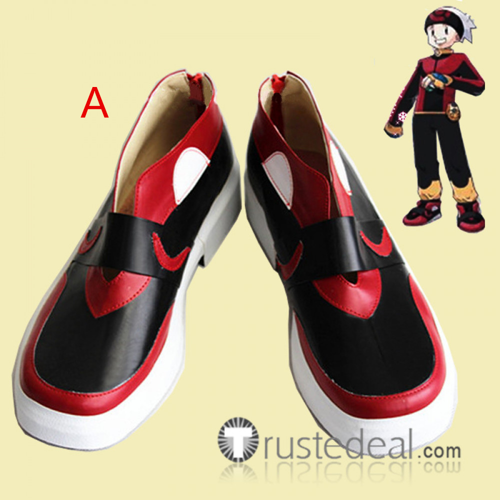 Pokemon Ruby and Sapphire Trainer Brendan Black Cosplay Shoes