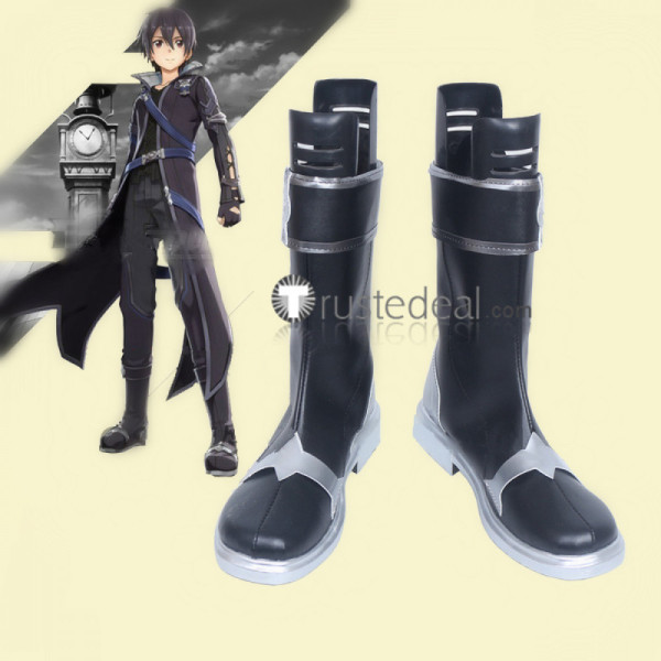 Sword Art Online Hollow Realization Kirito Black Cosplay Boots