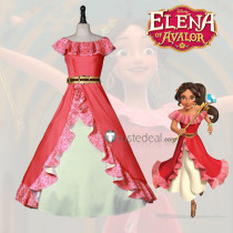 Disney Elena Of Avalor Elena Princess Red Dress Cosplay Costume