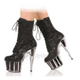 PVC Leather Upper High Heel Ankle-Length Open-toes Platform Sexy Boots(150-17)