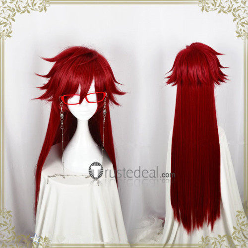 Black Butler Book of Atlantic Yume 100 Collaboration Grell Sutcliff Red Cosplay Wig