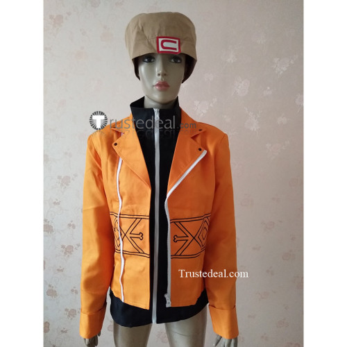 Mirai Nikki Amano Yukiteru Orange Coat Cosplay Costume