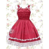 Cotton Red Bow Sleeveless Lolita Dress(CX704)