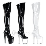 Patent Leather Upper High Heel Closed-toes Platform Sexy Boots(150-6)
