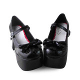 Black Bow Lolita Shoes