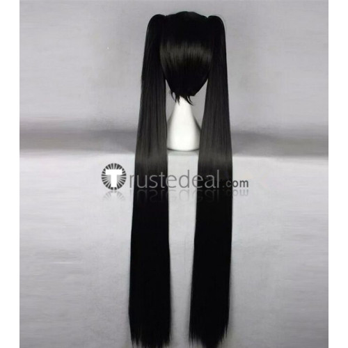BLACK ROCK SHOOTER Long Black Ponytails Cosplay Wig 120cm