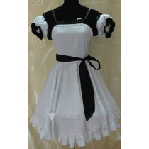K-On! Nakano Azusa White Black Dress Cosplay Costume