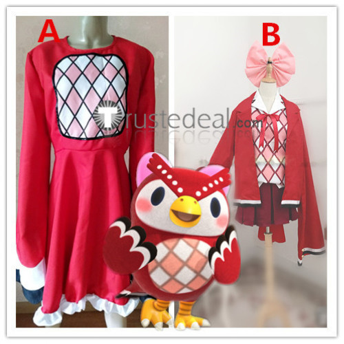 Animal Crossing Celeste Owl Gijinka Red White Cosplay Costumes