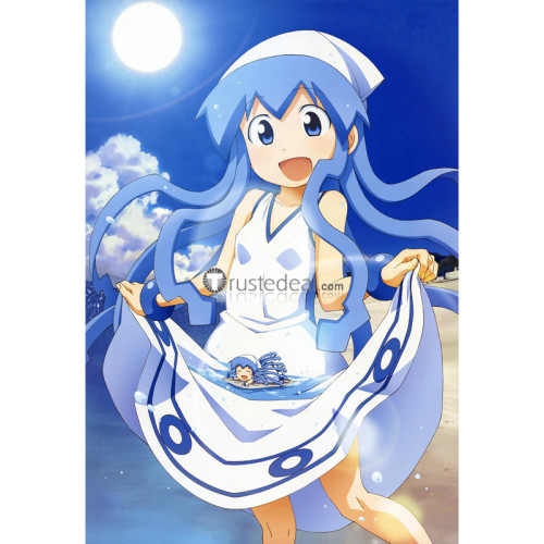 Squid Girl The Invader Comes From the Bottom of the Sea! Ika Musume White Dress Cosplay Costume