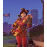 Overwatch Mei Lunar 2017 Year of the Rooster Red Cosplay Costume