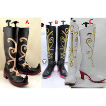 Frozen Disney Princess Anna Black White Cosplay Boots Shoes