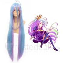 No Game No Life Shiro Long Blue Pink Cosplay Wig