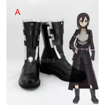 Sword Art Online Gun Gale Online GGO Kirigaya Kazuto Kirito Black Cosplay Shoes Boots