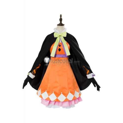 Vocaloid Miku Hatsune Halloween 2nd Season Orange Black Cosplay Costume