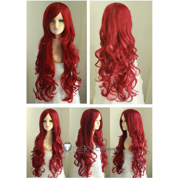 Shin Megami Tensei Persona3 Mitsuru Kirijo Long Wine Red Cosplay Wig