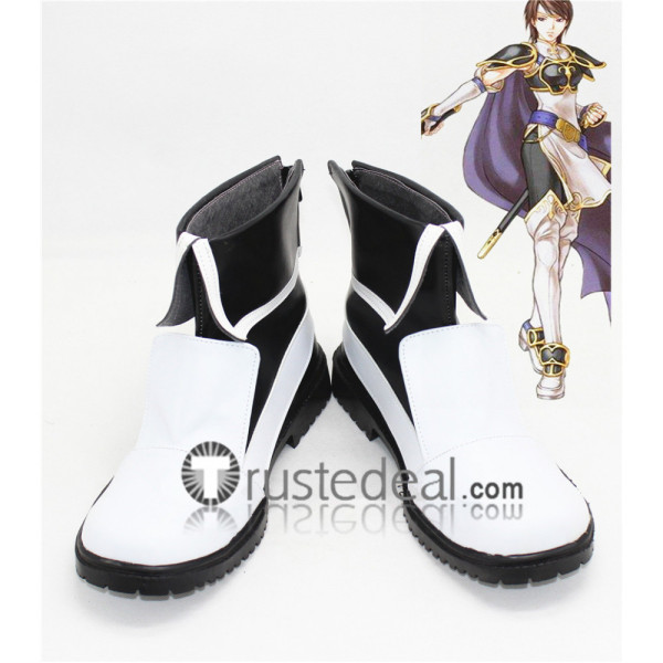Fire Emblem: Path of Radiance Tanith White Black Cosplay Shoes Boots