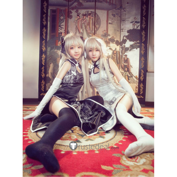 Yosuga no Sora Kasugano Sora Cheongsam White Black Cosplay Costume