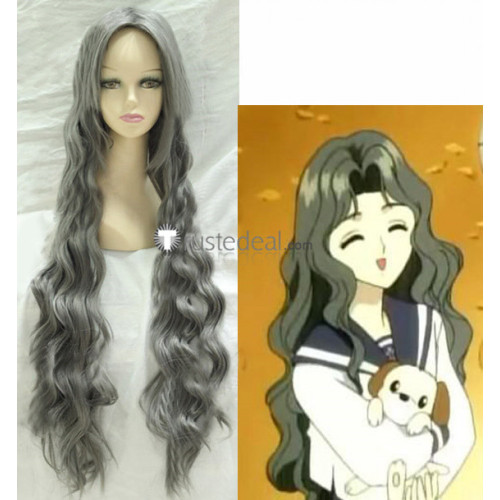 Cardcaptor Sakura Nadeshiko Kinomoto Wavy Dark Grey Silver Cosplay Wig