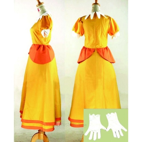 Super Mario Princess Daisy Yellow Cosplay Costume