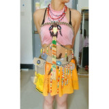 Final Fantasy XIII 13 Vanille Cosplay Necklace Waist Belt Jewelry Cosplay Accessories Whole Set