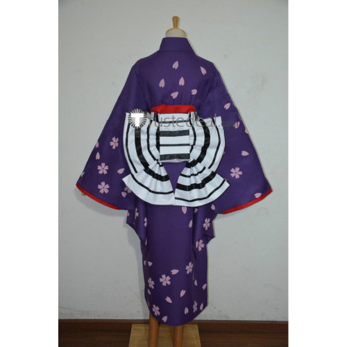 Rurouni Kenshin Kamiya Kaoru Purple Kimono Cosplay Costume