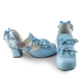 Girls Sweet Sky Blue Lolita Heels Shoes