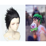 Overwatch Genji Sparrow Skin Green Black Cosplay Wig