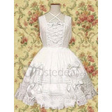 Cotton White Sleeveless Cotton Lolita Dress(CX164)