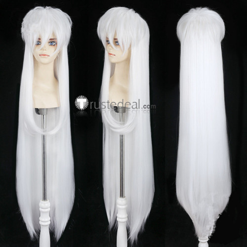 Inuyasha Sesshomaru Widow's Peak Long White Silver Grey Cosplay Wig