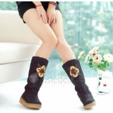 Top quality nuback flat heel pumps boots(JY118)