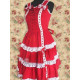 Cotton Red Sleeveless Ruffles Lolita Dress(CX459)
