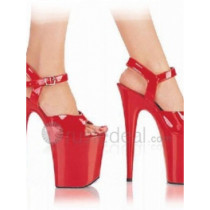 Patent Leather Upper High Heel Open-toes Platform Sexy Sandals(A709-R)