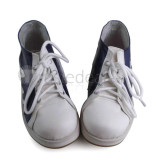 White Canvas Pleather Sneakers