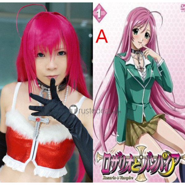Rosario and Vampire Moka Akashiya Pink Cosplay Wigs