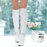 Top quality leather high heel pumps boots(JY678)