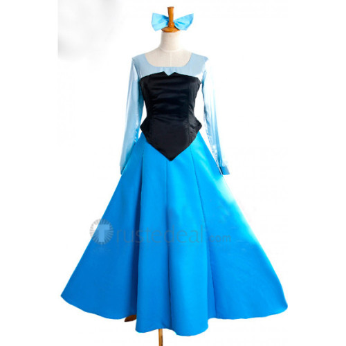 The Little Mermaid Disney Princess Ariel Blue Dress Cosplay Costume