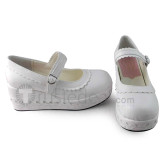 Pretty White Unicolor Lolita Shoes