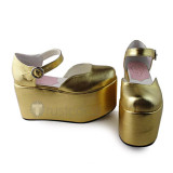 High Platform Gold Lolita Shoes