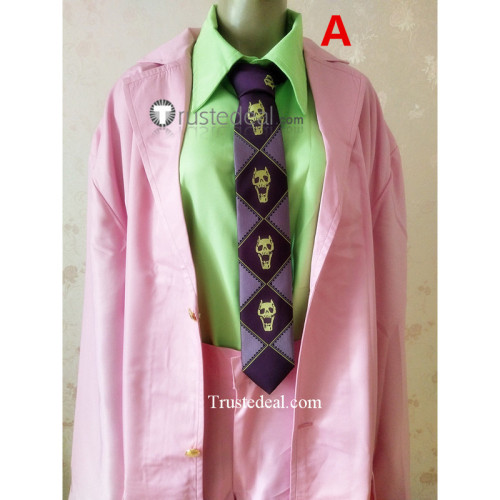 Jojo's Bizarre Adventure Yoshikage Kira Pink Blue Purple Cosplay Costume