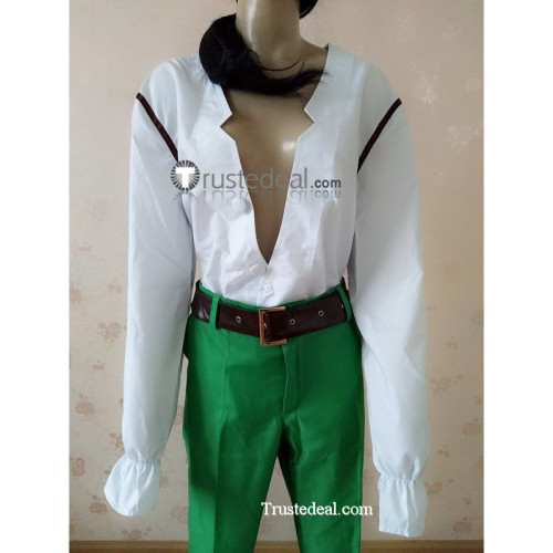 Monkey Island Largo LaGrande Pirate White Green Cosplay Costume