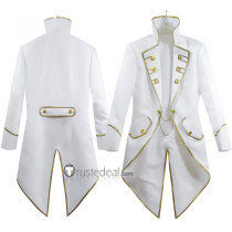 Black Butler Kuroshitsuji Aleistor Chamber Viscount of Druitt White Tuxedo Cosplay Costume