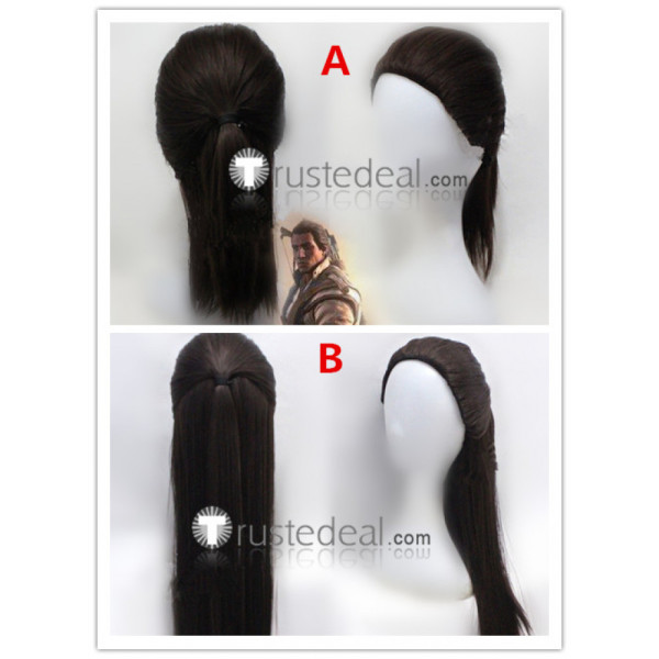 Assassin's Creed RatonhnhakE:ton Connor Kenway Brown Cosplay Wigs