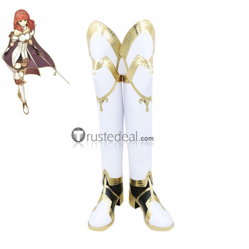 Fire Emblem Echoes: Shadows of Valentia Celica White Cosplay Boots Shoes