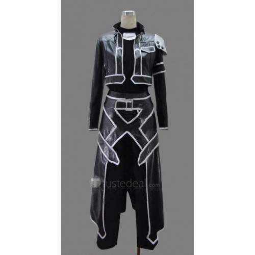 Sword Art Online ALfheim Online Kirito Cosplay Costume Black Pleather