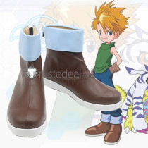 Digimon Adventure DigiDestined Ishida Yamato Brown Cosplay Shoes Boots