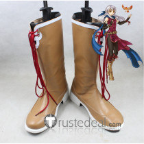 Fire Emblem Radiant Dawn Micaiah Silver-Haired Maiden Light Brown Cosplay Boots Shoes