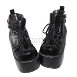 White Black Punk Lolita Platform Boots